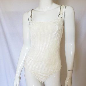 Emory Park Ribbed Chain Straps Bodysuit